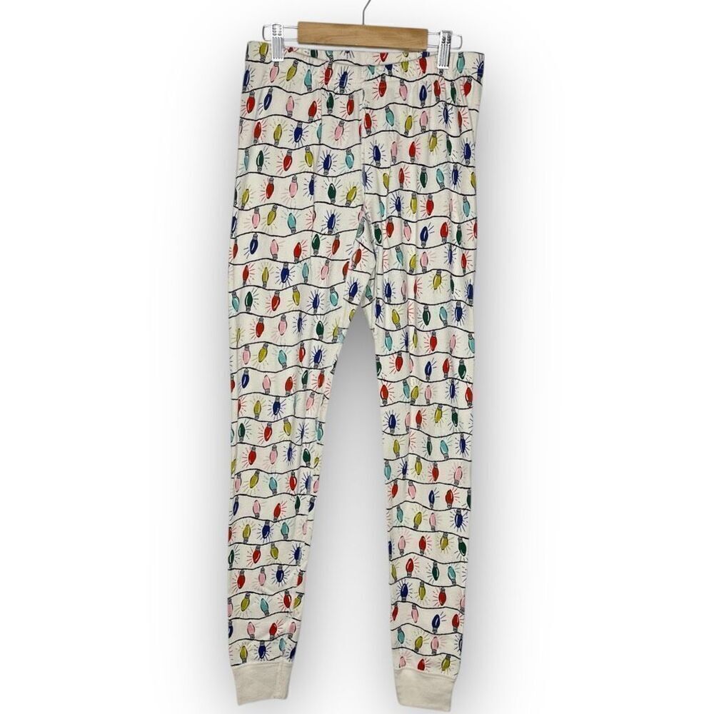 Hanna Andersson Bright Bulb Holiday Long John Pajama Pants Adult Size Small